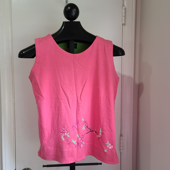 Morgan Cole Womens Pink Floral Dragonfly Tank Top - Picture 1 of 4
